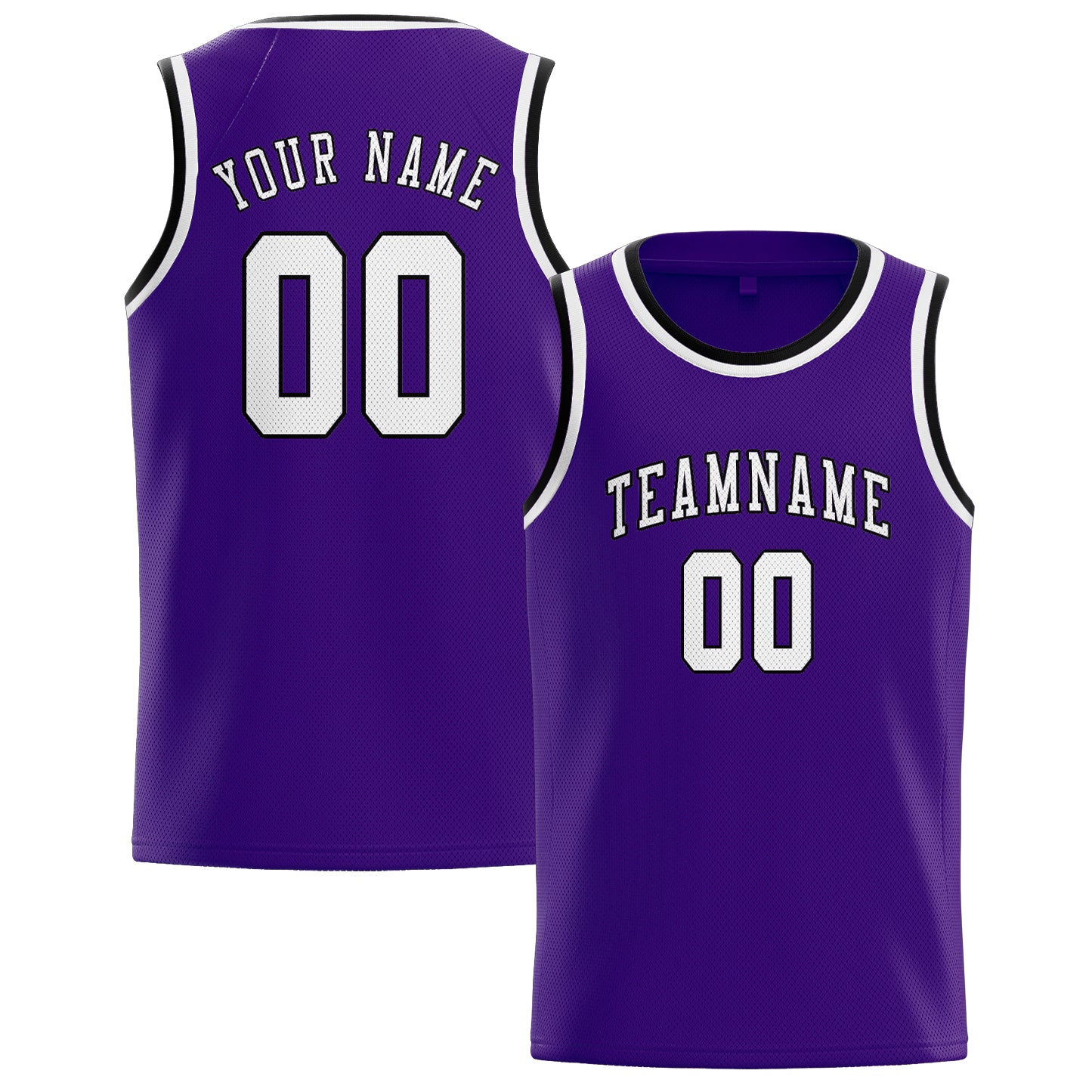 Maillot de basketball personnalisé violet et blanc