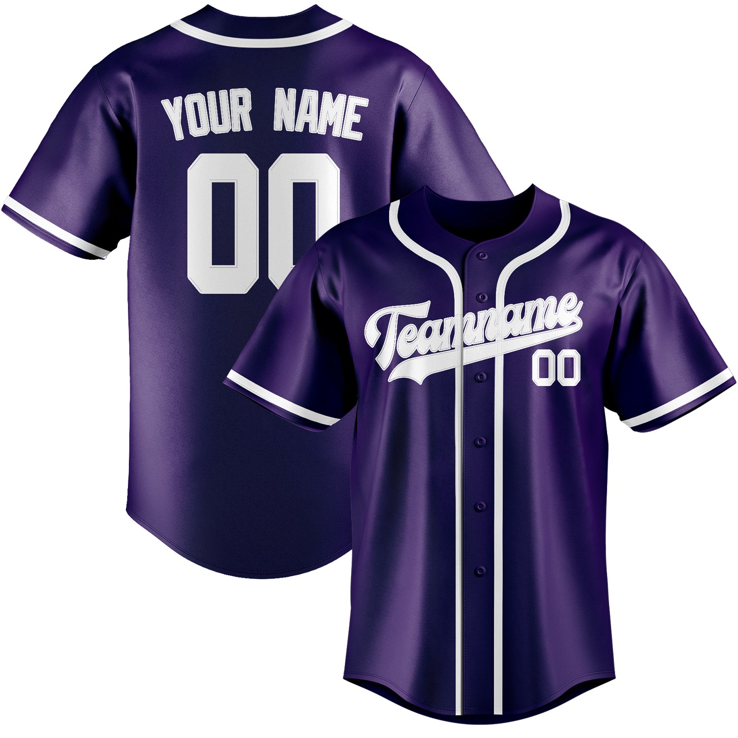 Maillot de baseball personnalisé violet et blanc