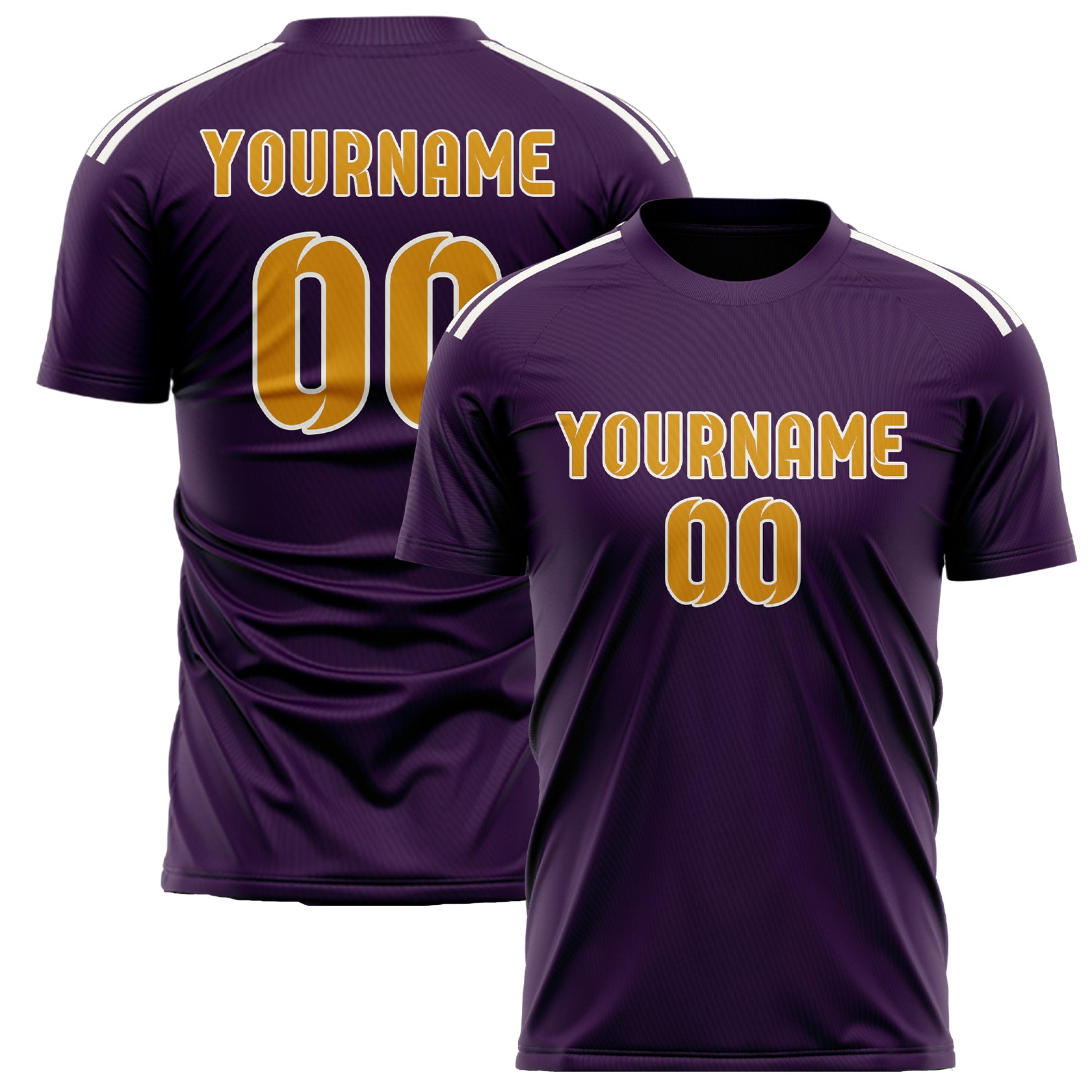 Maillot de football personnalisé violet et jaune