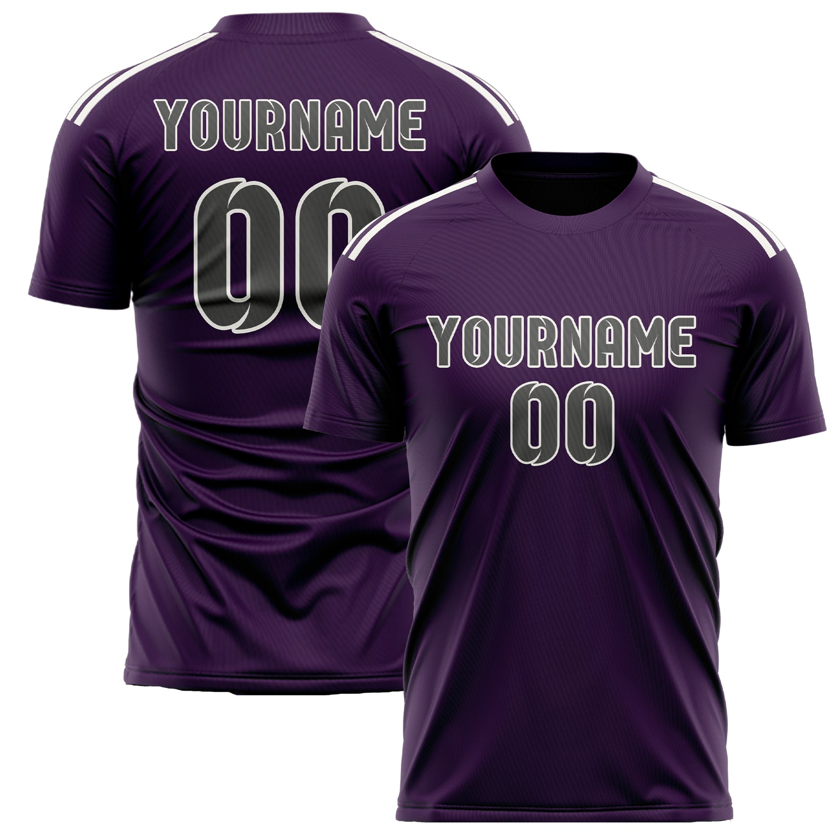 Maillot de football personnalisé violet et gris foncé