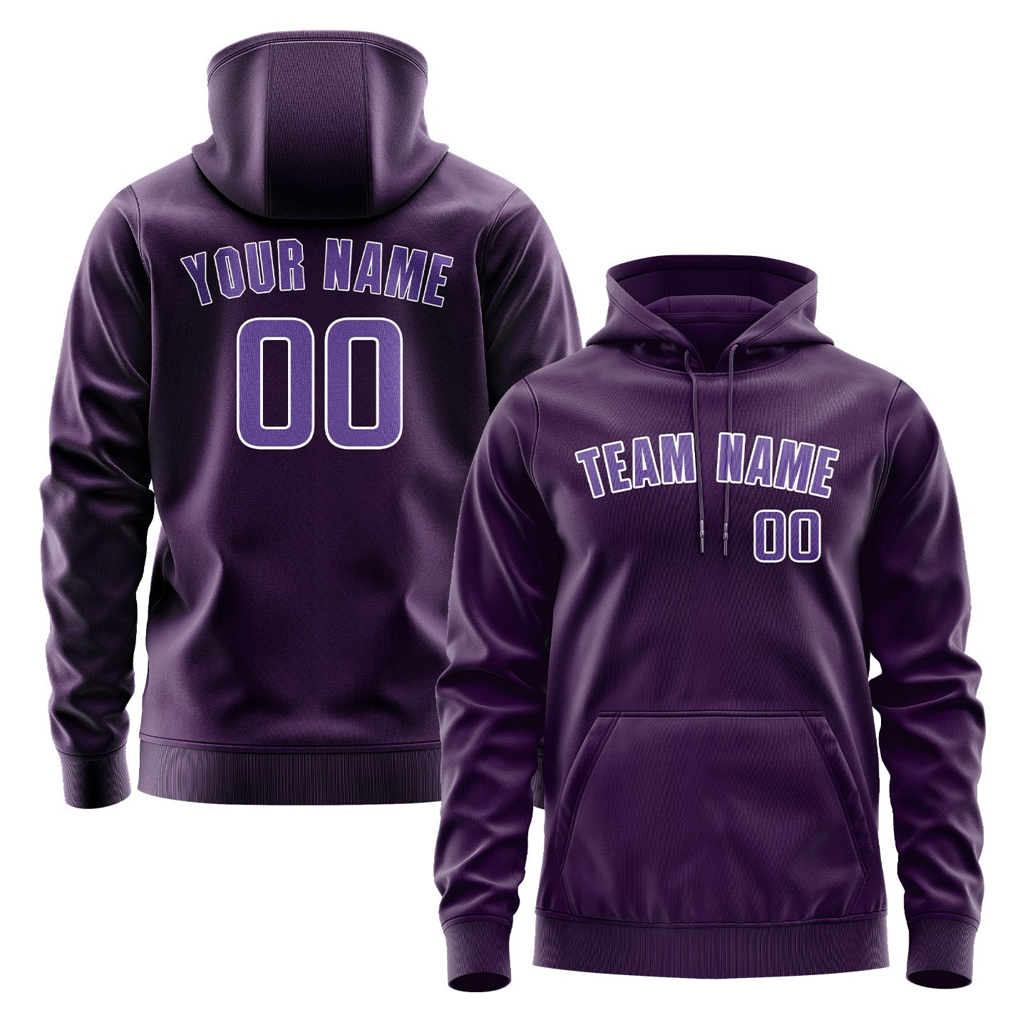 Sweat à capuche violet clair personnalisé 