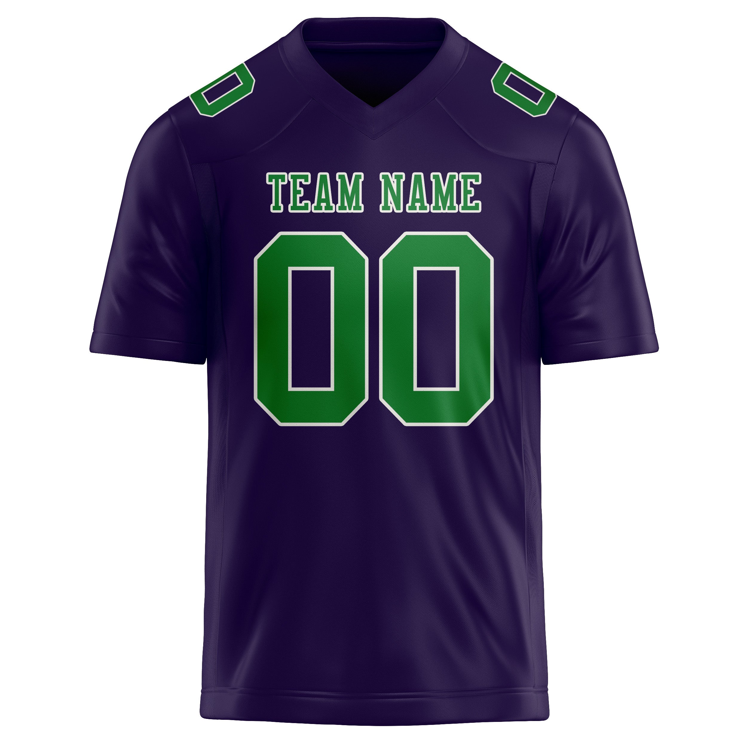 Maillot de football personnalisé violet et vert émeraude