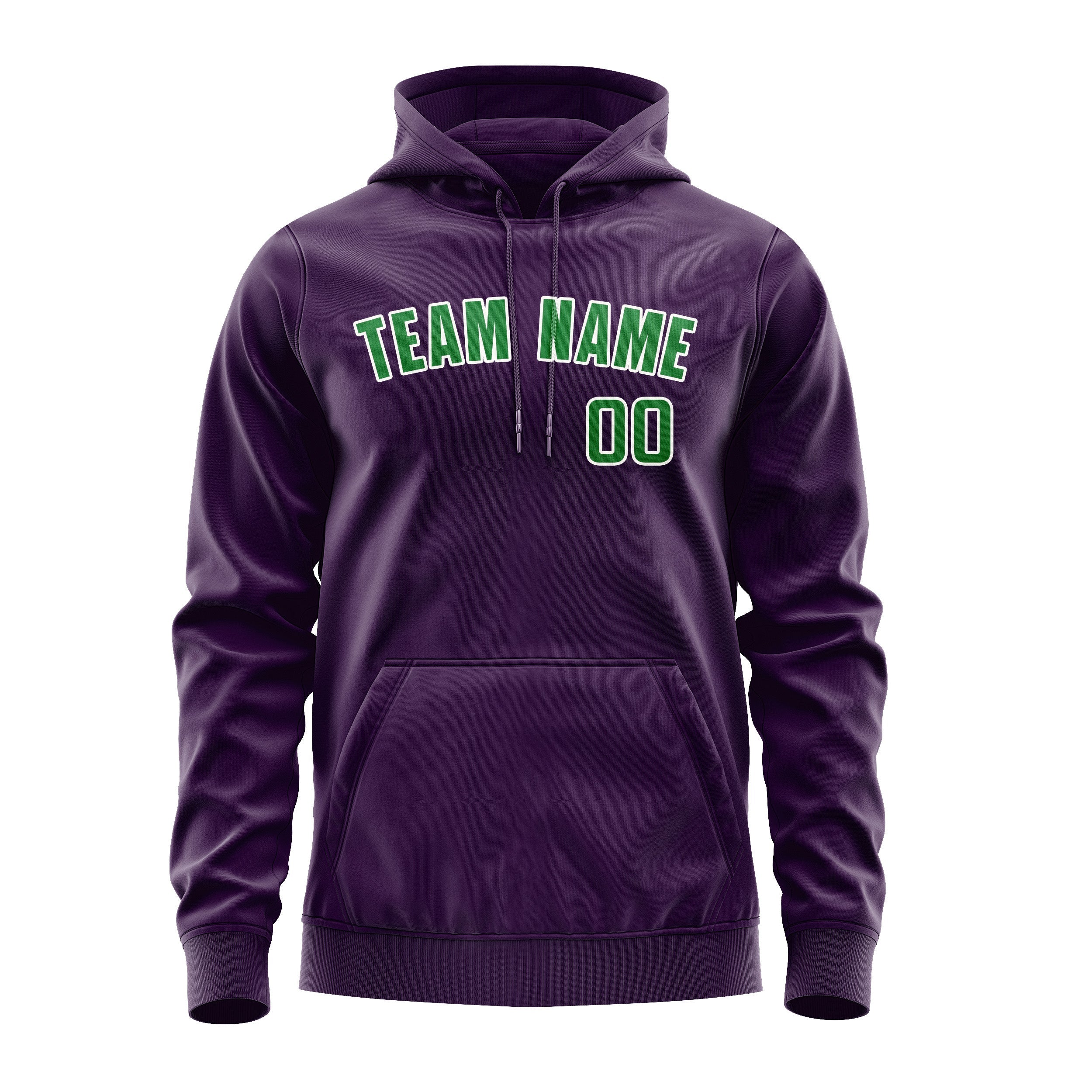 Sweat à capuche personnalisé violet et vert émeraude 