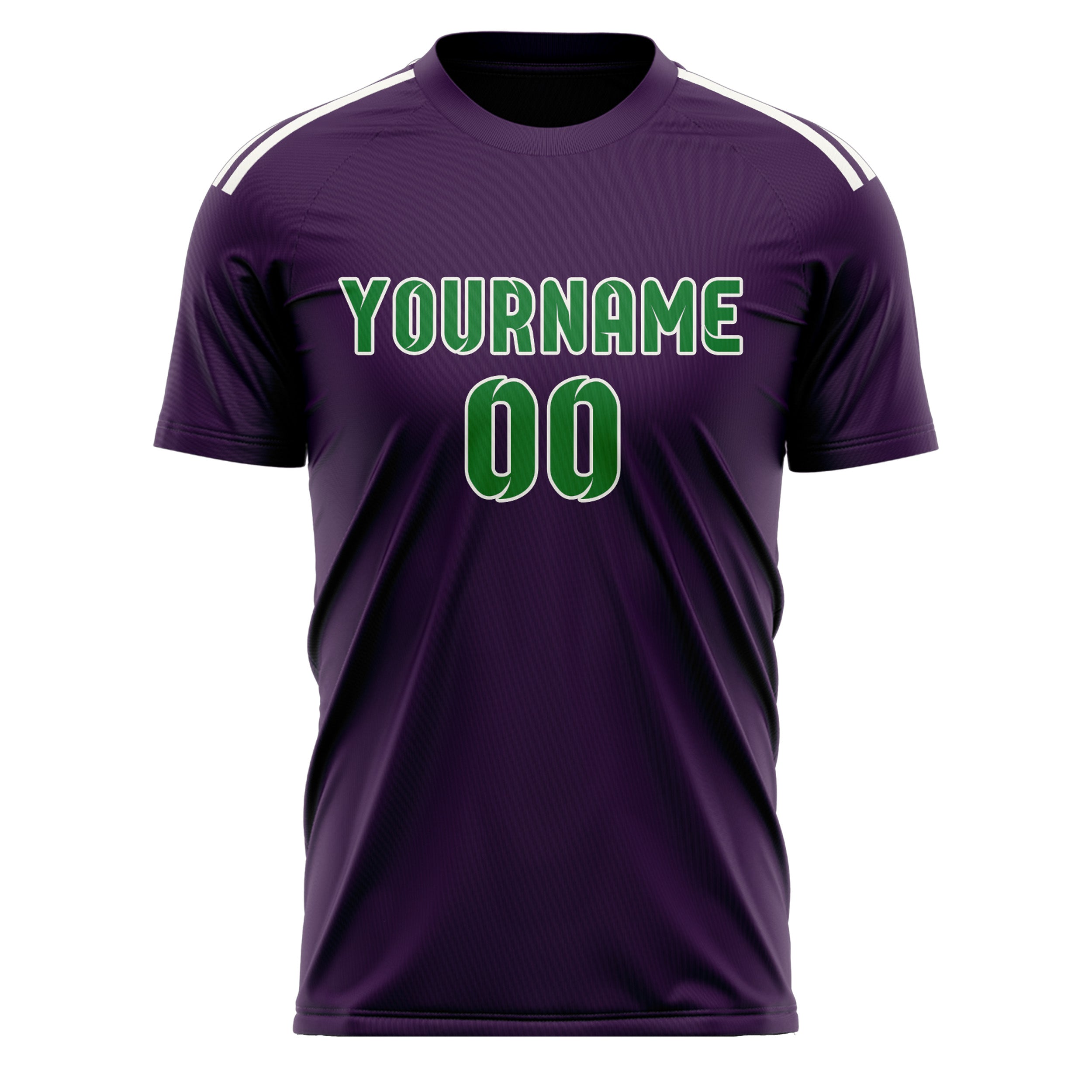 Maillot de football personnalisé violet et vert émeraude