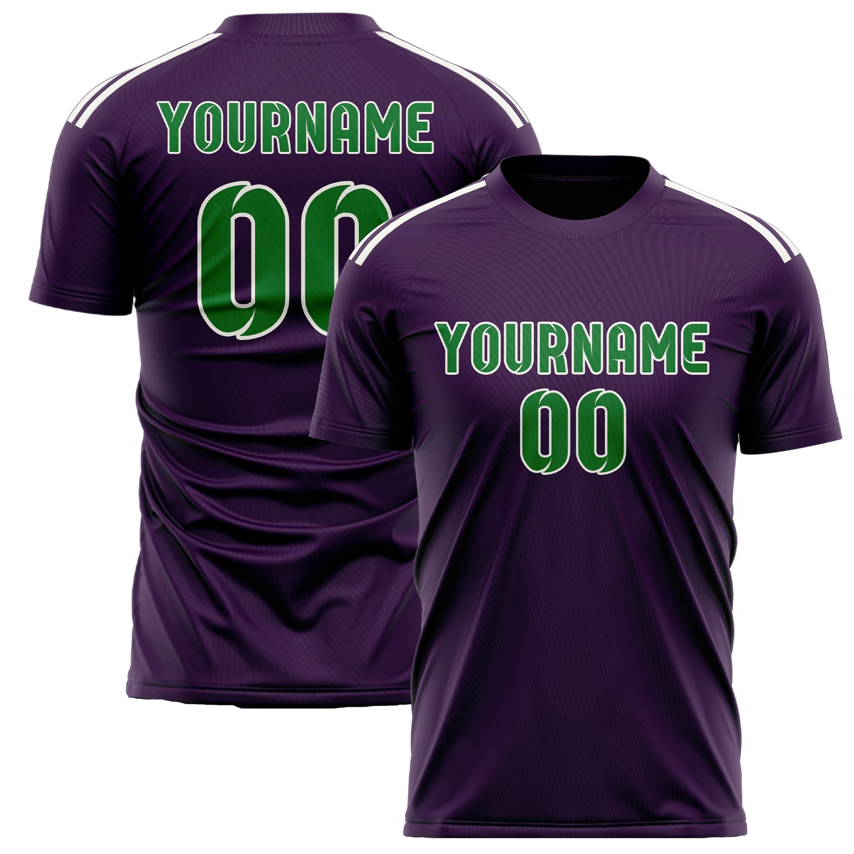 Maillot de football personnalisé violet et vert émeraude