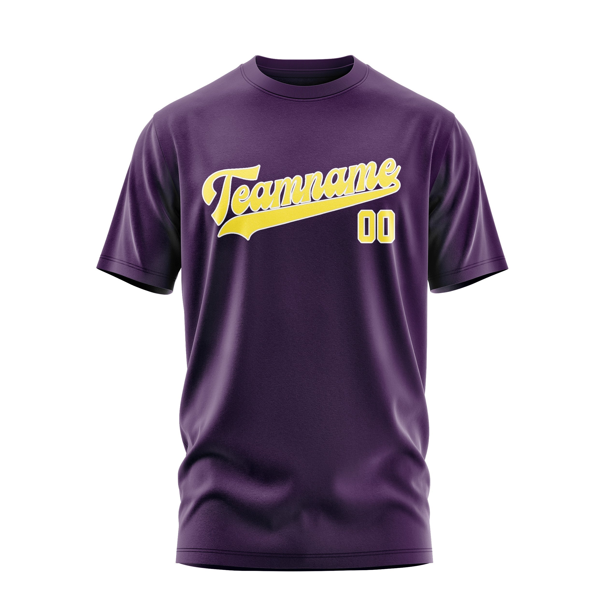 T-shirt personnalisé violet clair et jaune