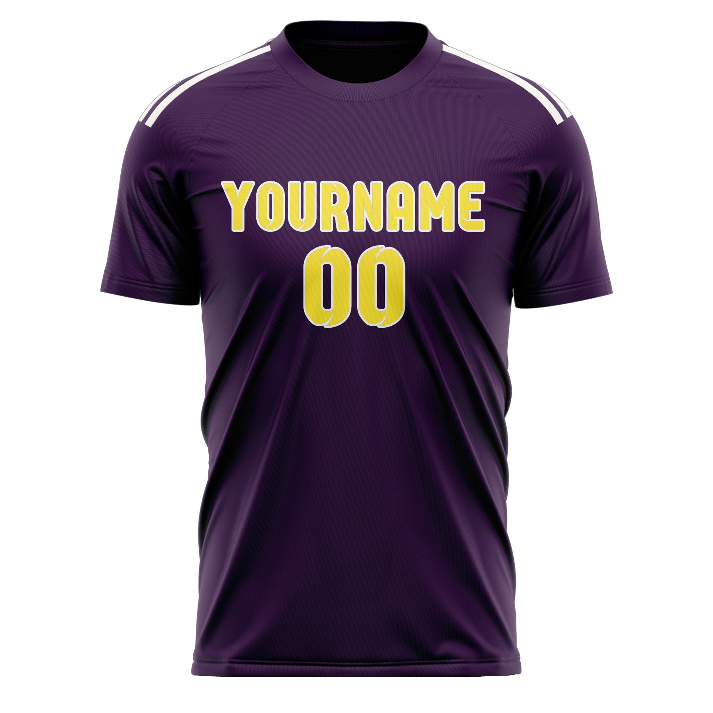 Maillot de football personnalisé violet et jaune clair