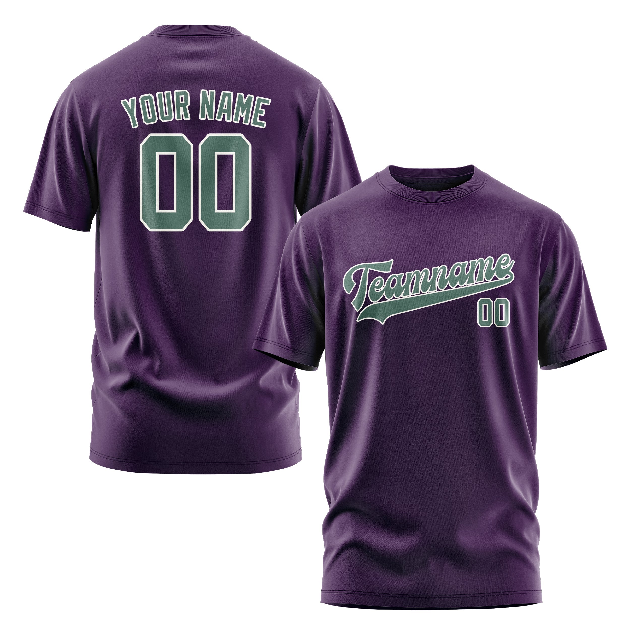 T-shirt personnalisé violet bleu vert