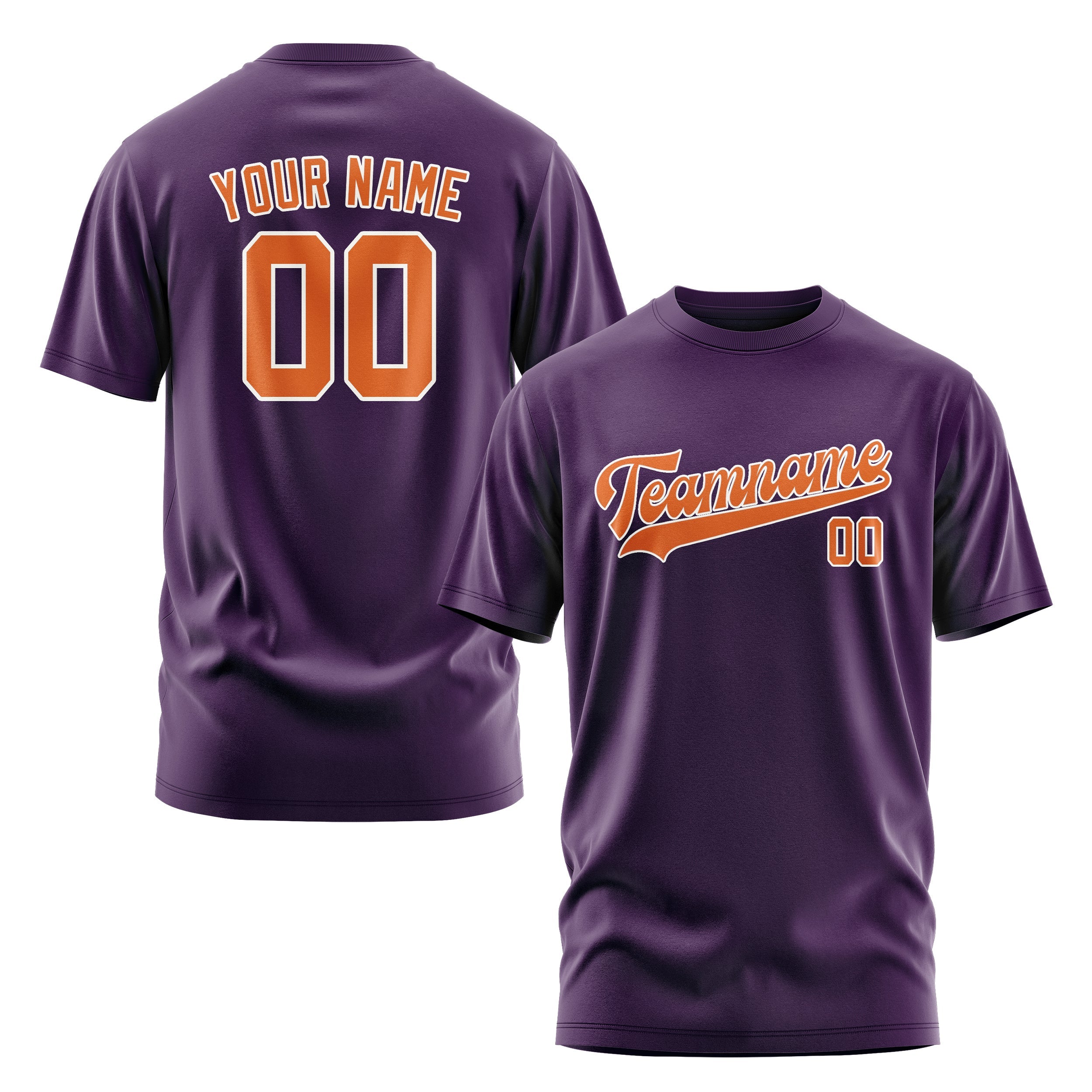 T-shirt personnalisé violet et orange