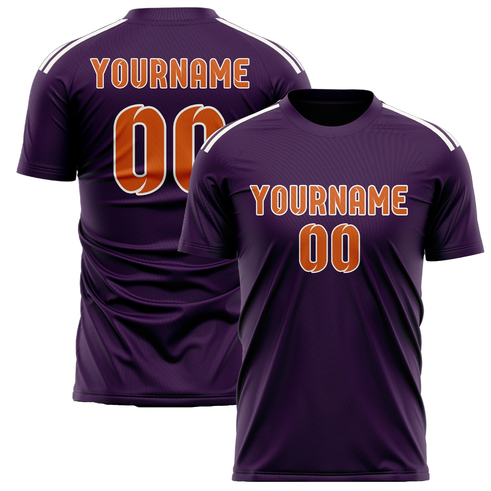 Maillot de football personnalisé violet et orange