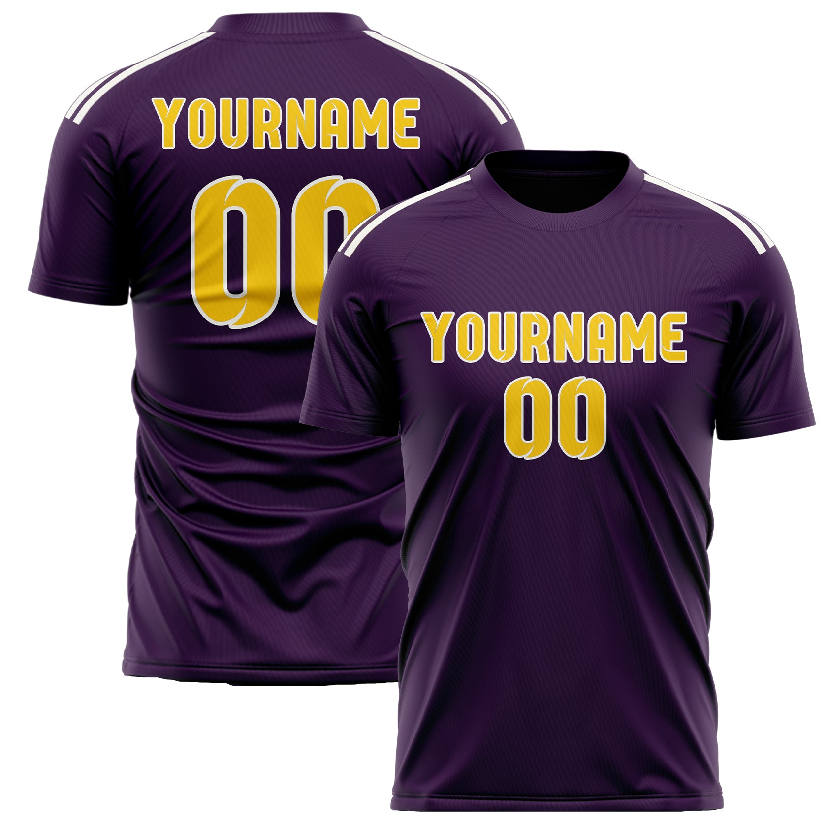 Maillot de football personnalisé violet et or