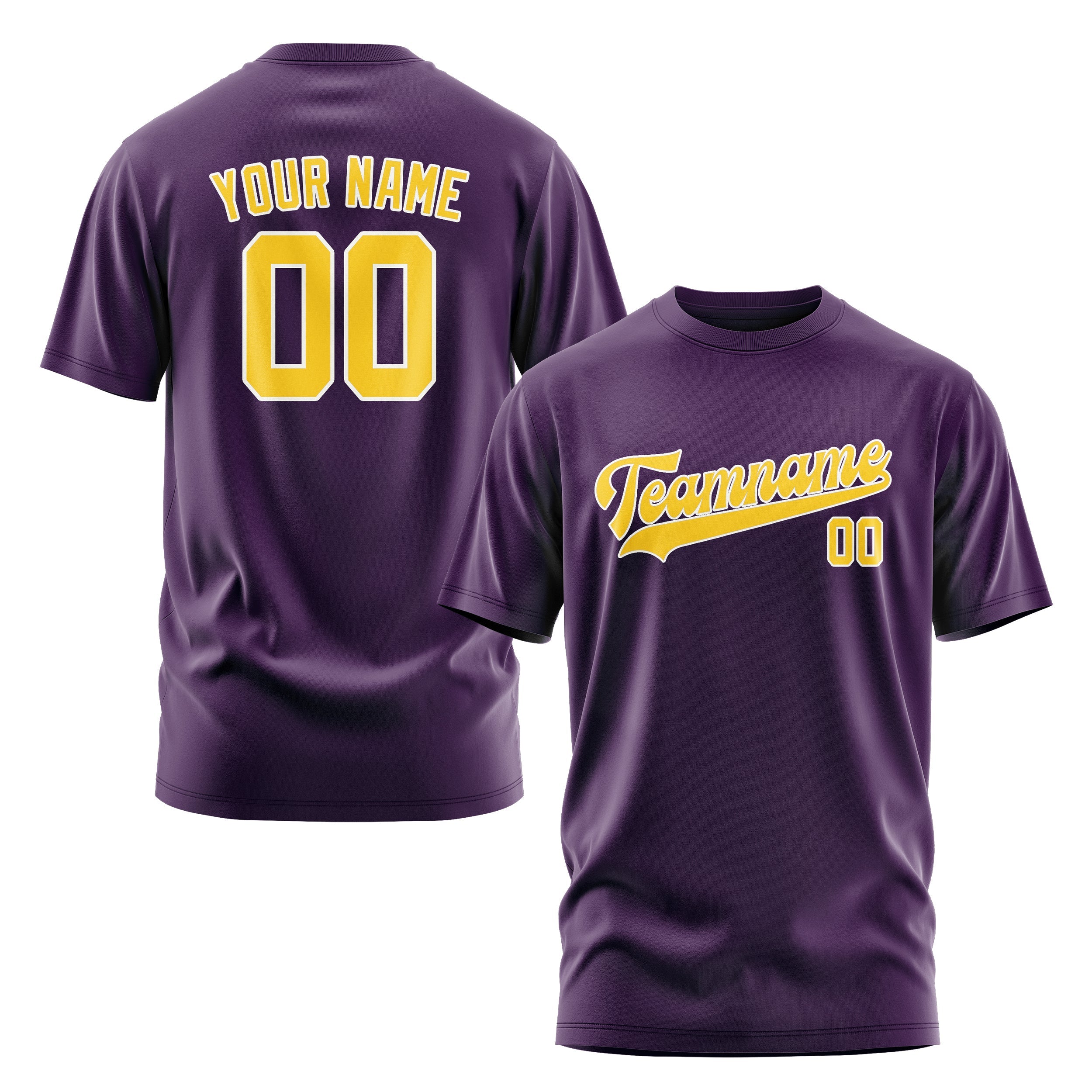 T-shirt personnalisé violet et or