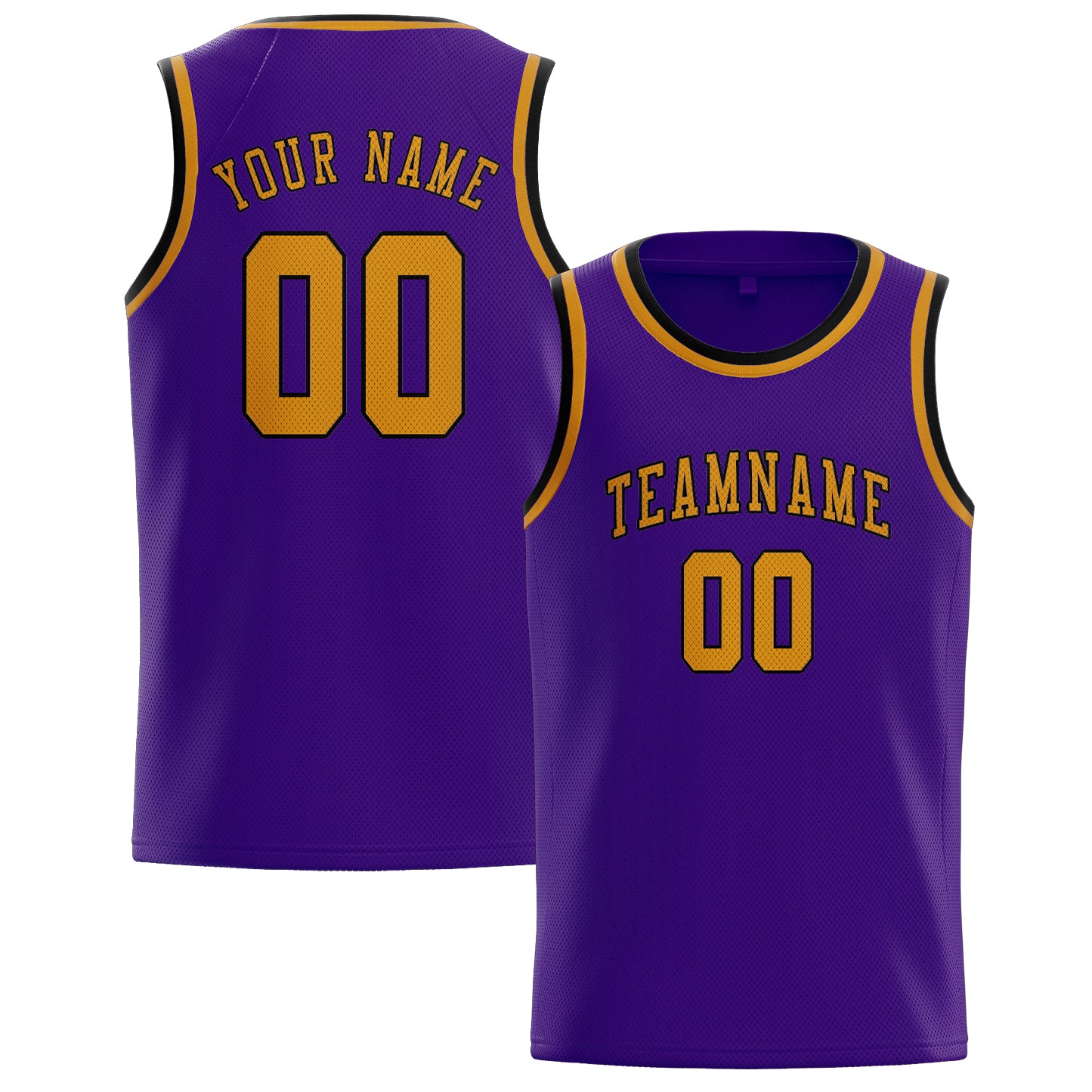 Maillot de basketball personnalisé violet et jaune