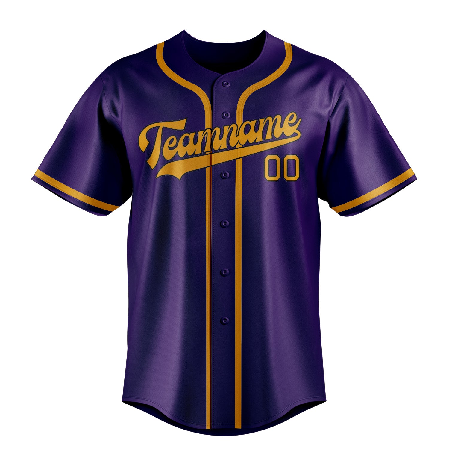 Maillot de baseball personnalisé violet et jaune