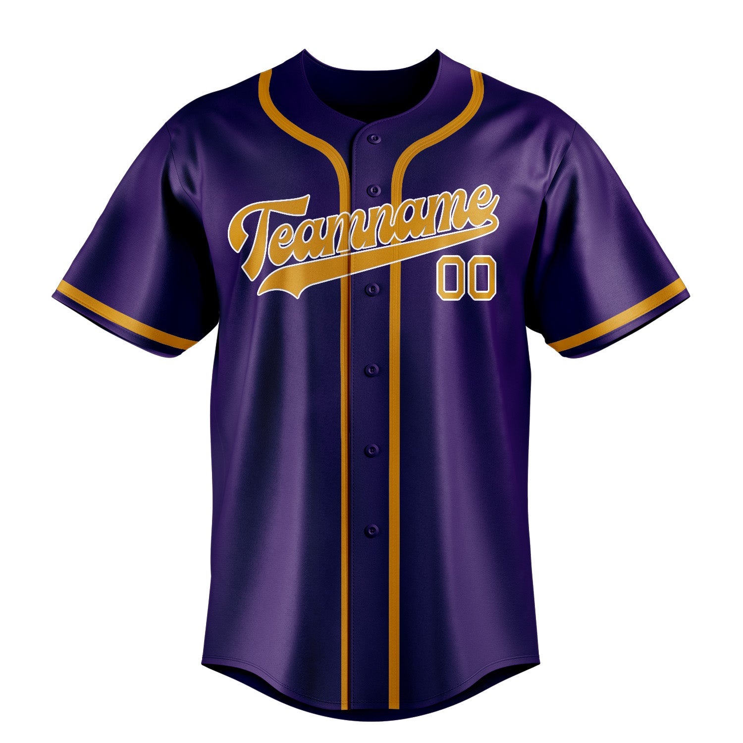 Maillot de baseball personnalisé violet et jaune