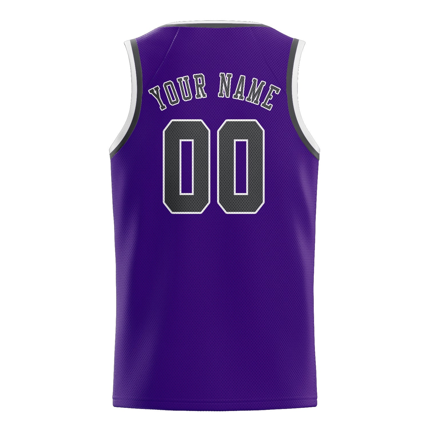 Maillot de basketball personnalisé violet et gris foncé