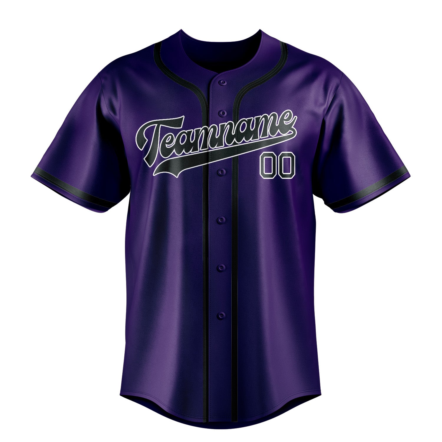 Maillot de baseball personnalisé violet et gris foncé