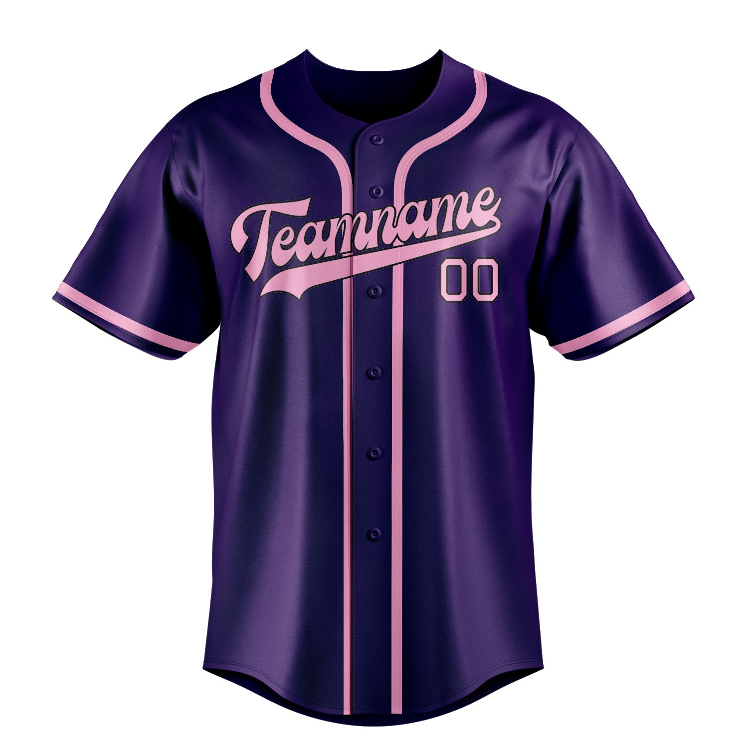 Maillot de baseball personnalisé violet et rose clair