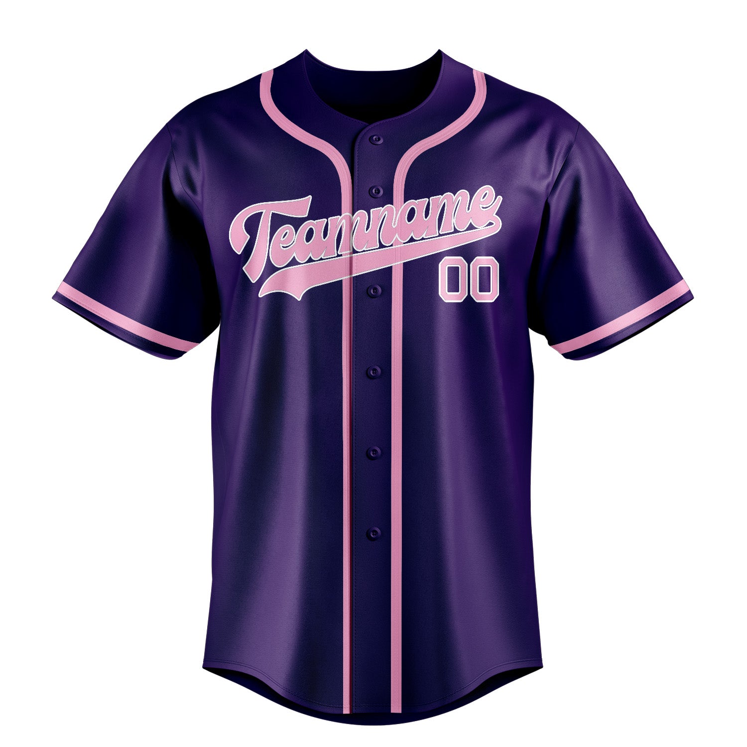 Maillot de baseball personnalisé violet et rose clair