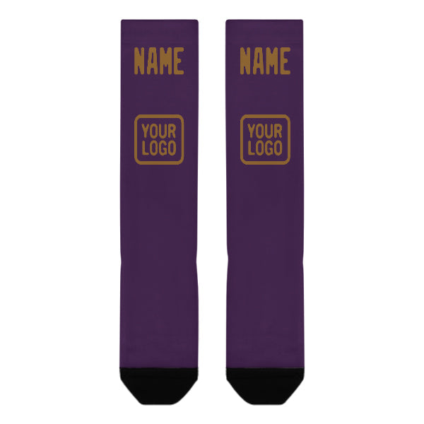 Chaussettes hautes kaki violettes personnalisées