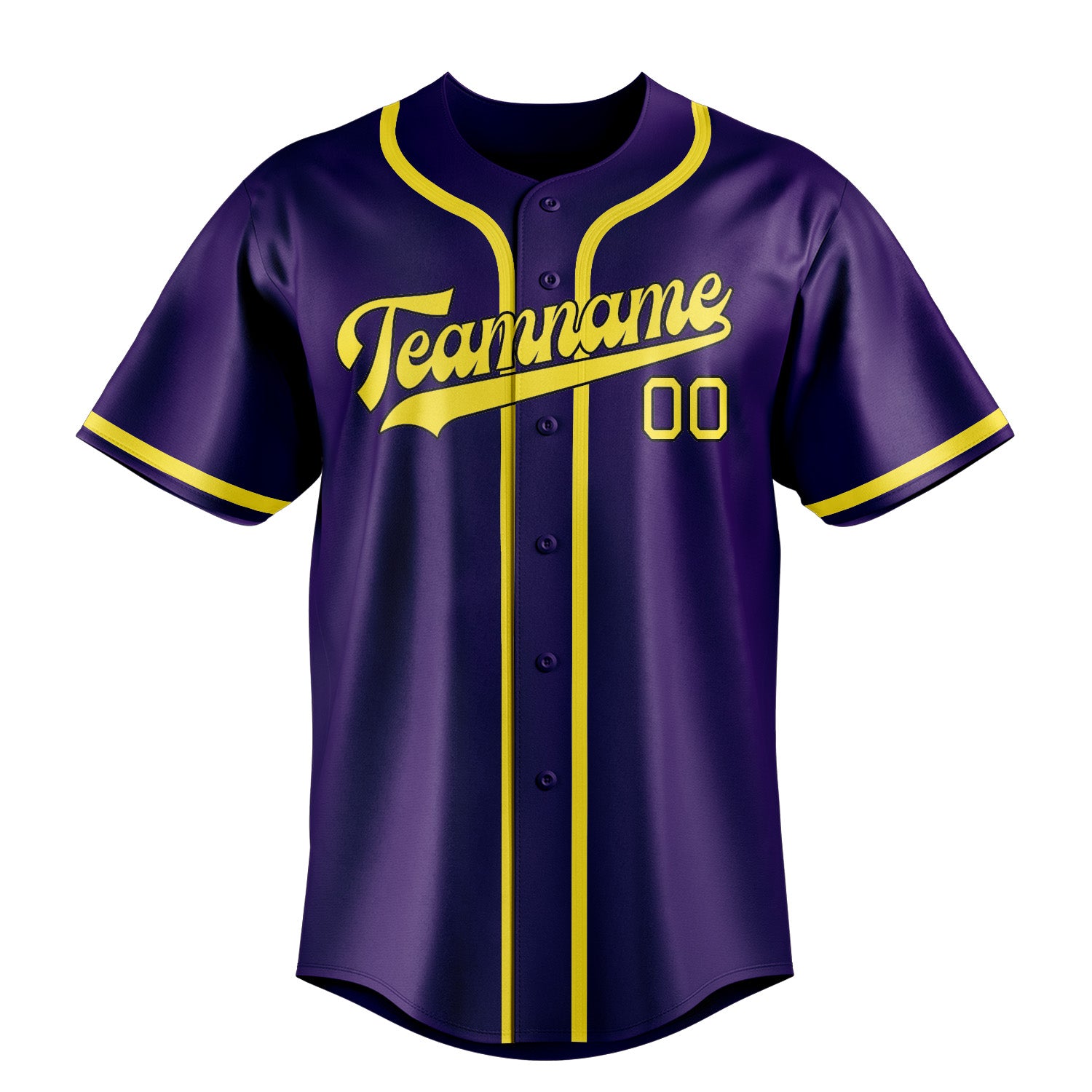 Maillot de baseball personnalisé violet clair et jaune clair