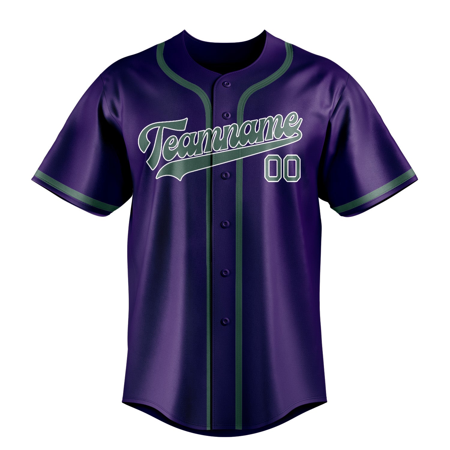 Maillot de baseball personnalisé violet, bleu et vert