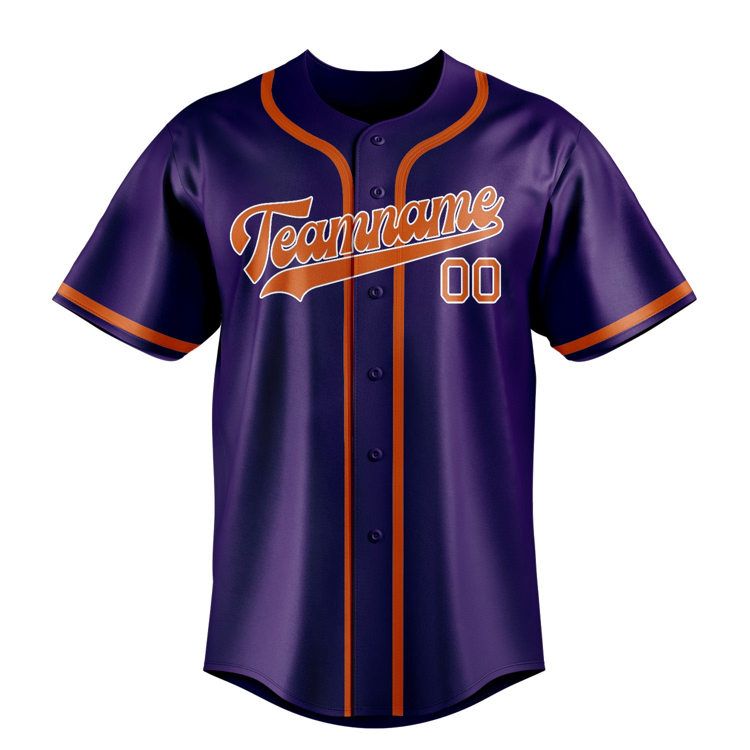 Maillot de baseball personnalisé violet et orange