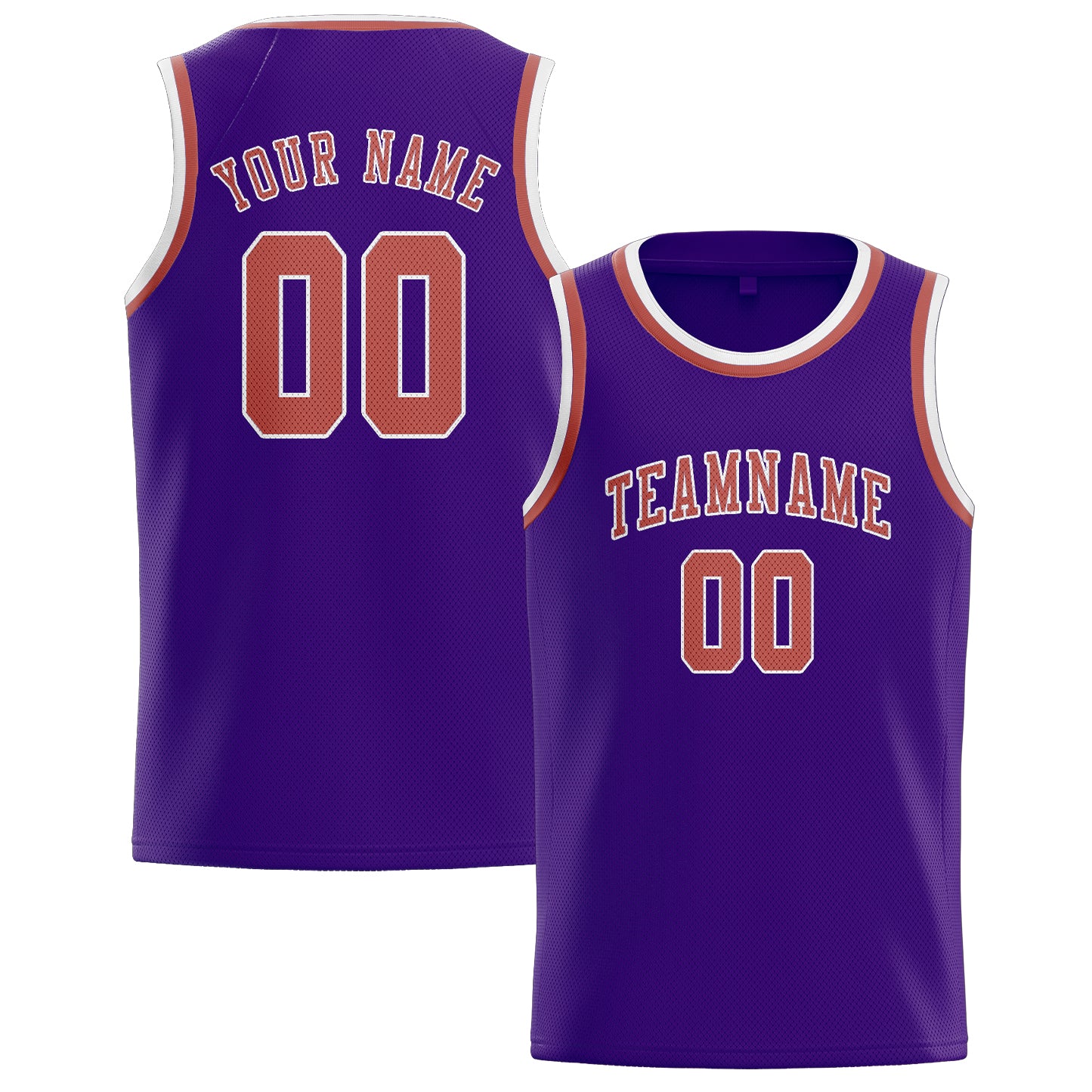 Maillot de basketball personnalisé violet et cuivre rose