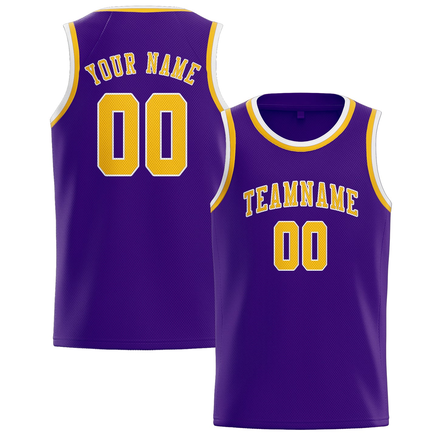 Maillot de basketball personnalisé violet et or