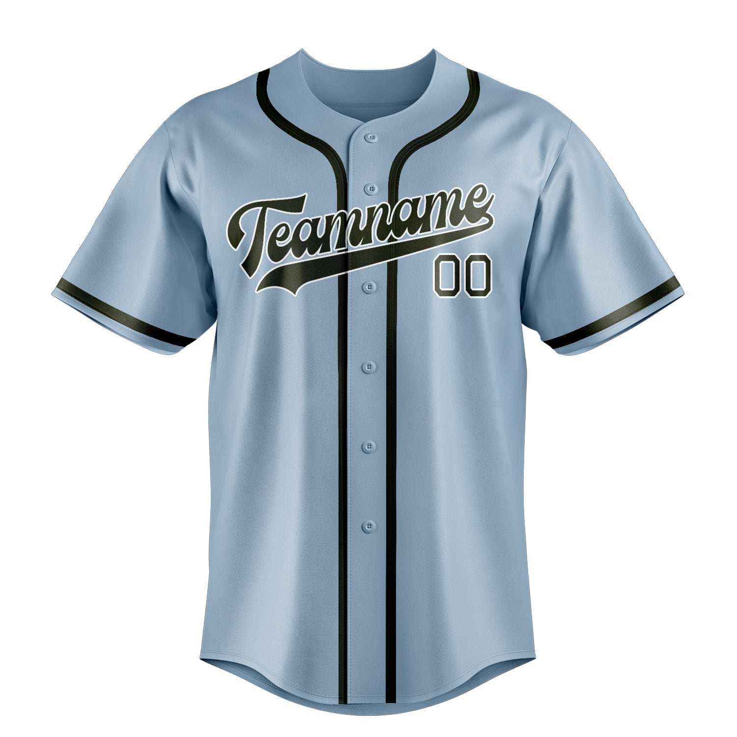 Maillot de baseball personnalisé bleu clair olive
