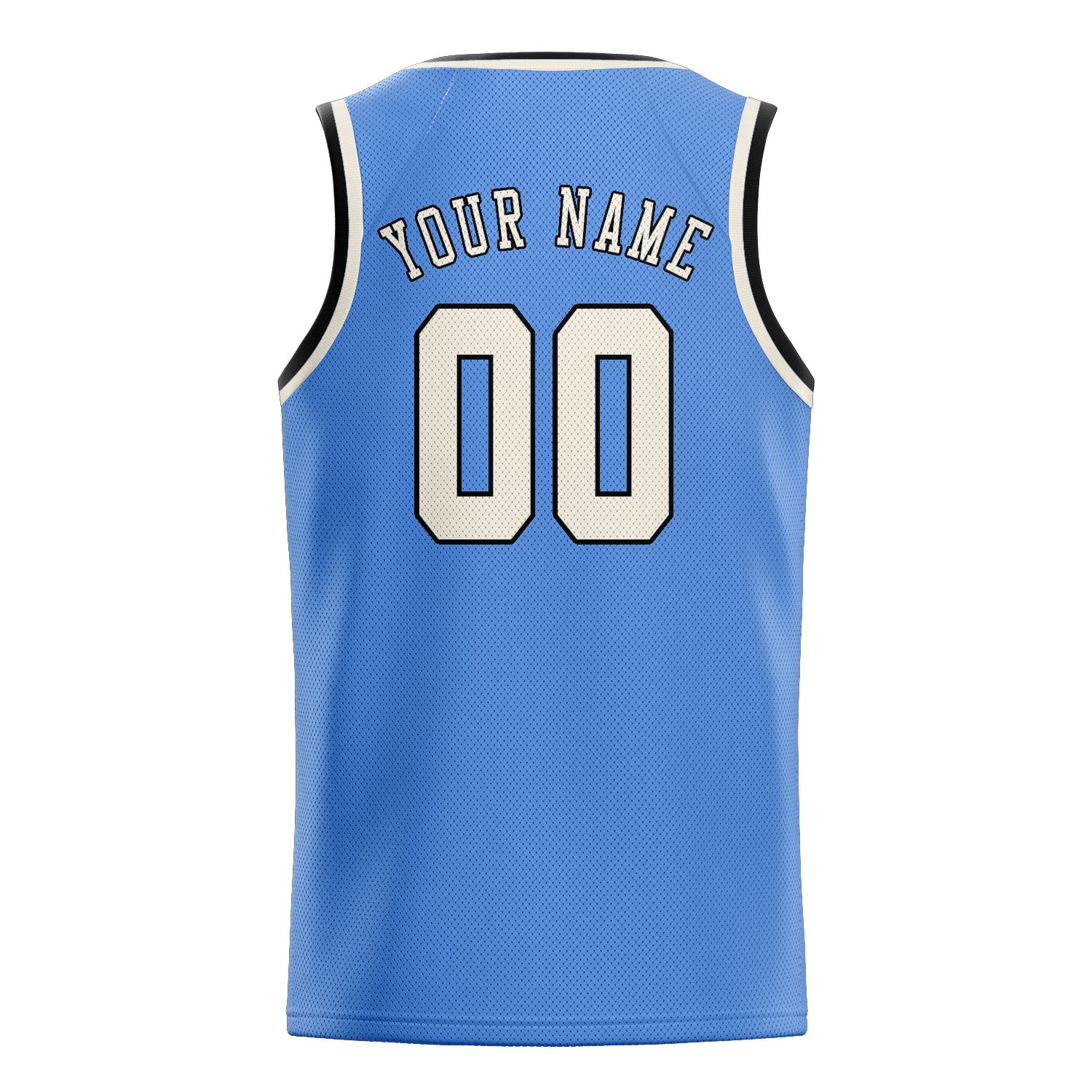 Maillot de basketball personnalisé bleu clair et crème