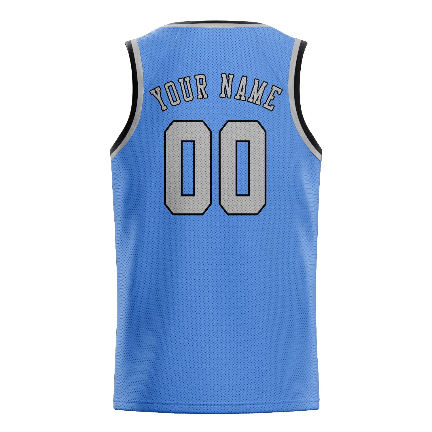 Maillot de basketball personnalisé bleu clair et gris