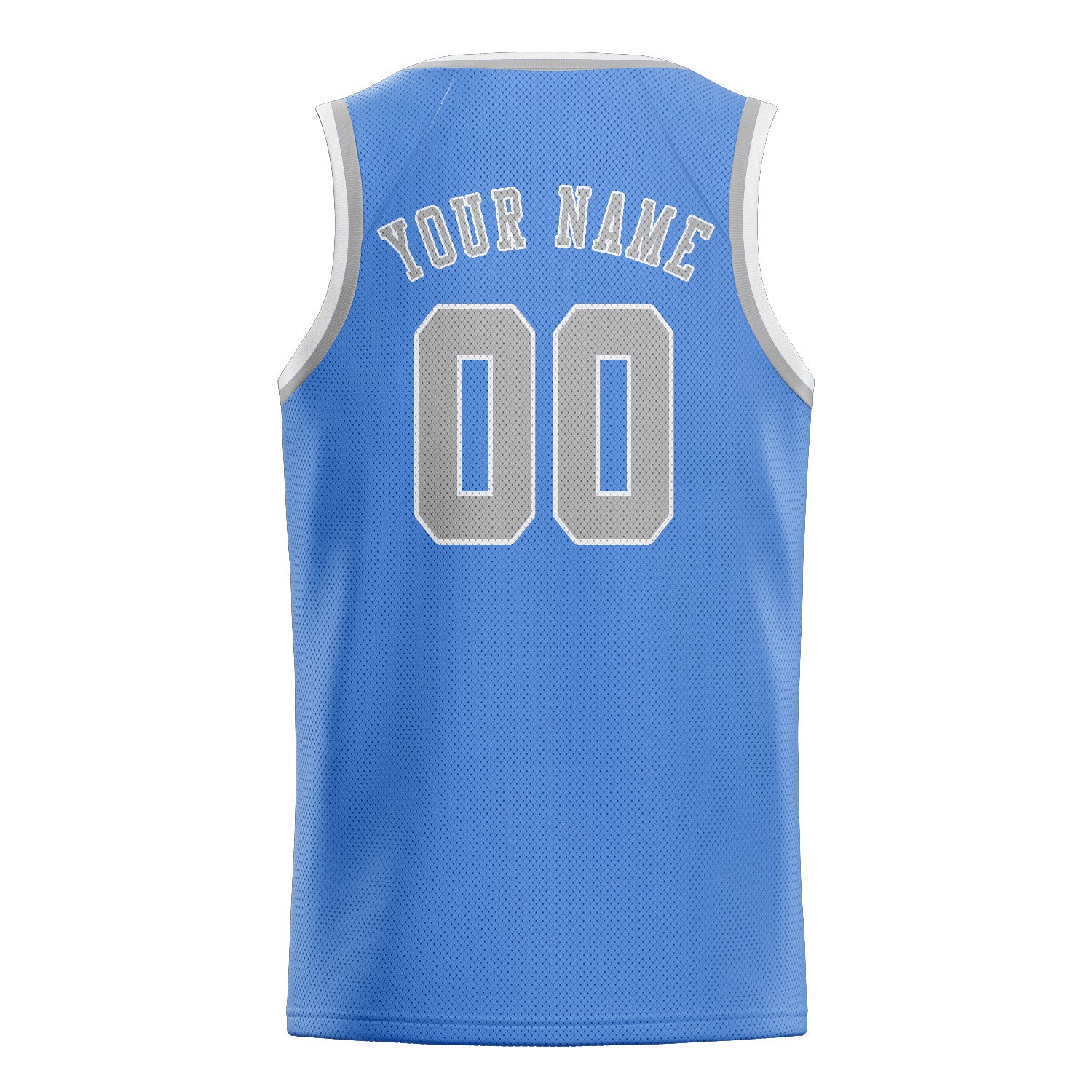 Maillot de basketball personnalisé bleu clair et gris