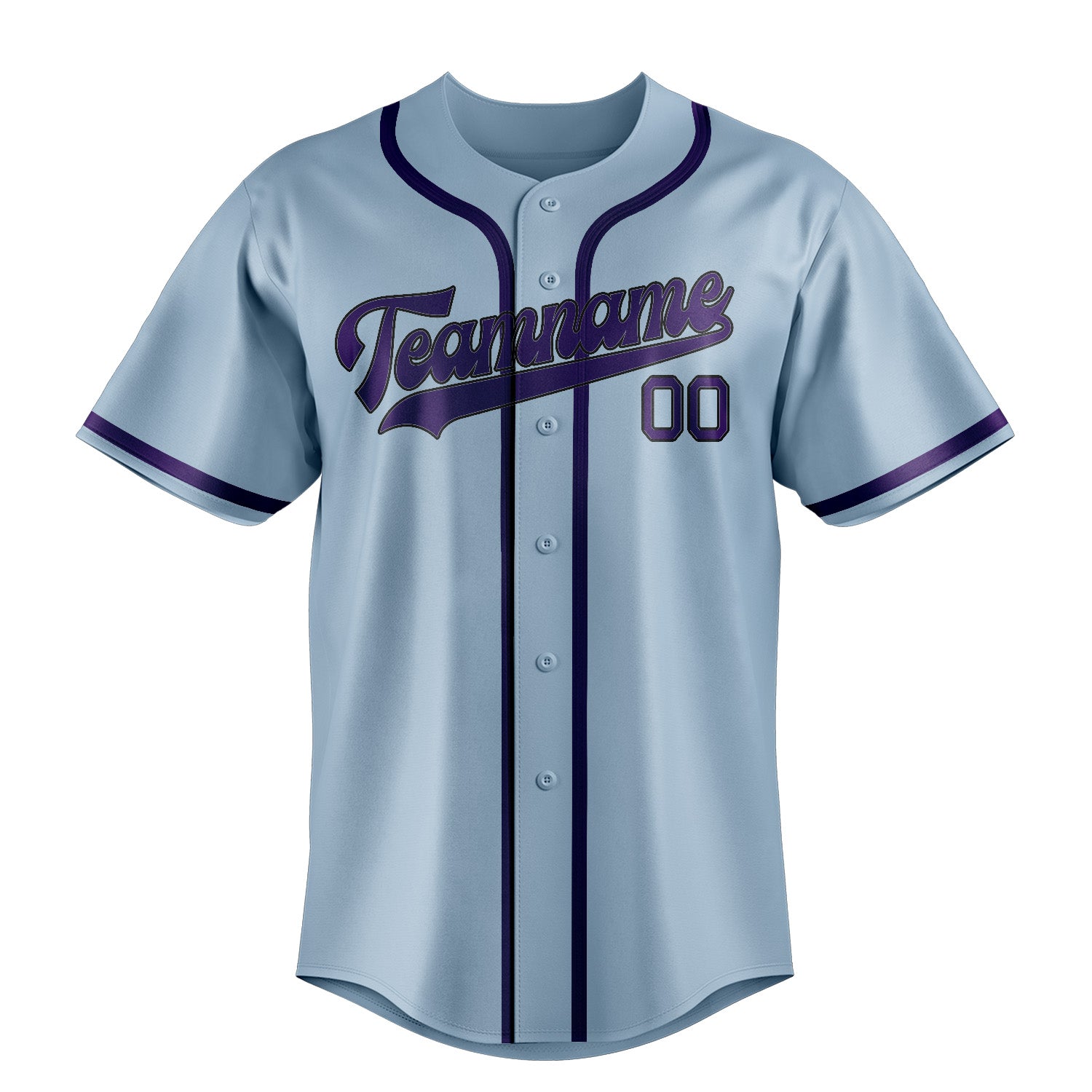 Maillot de baseball personnalisé bleu clair et violet