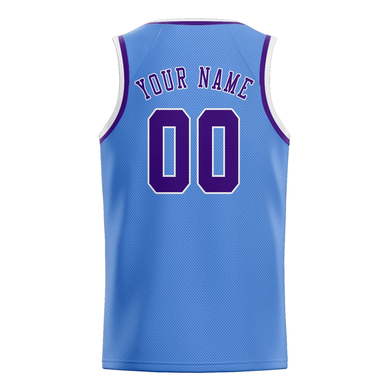 Maillot de basketball personnalisé bleu clair et violet