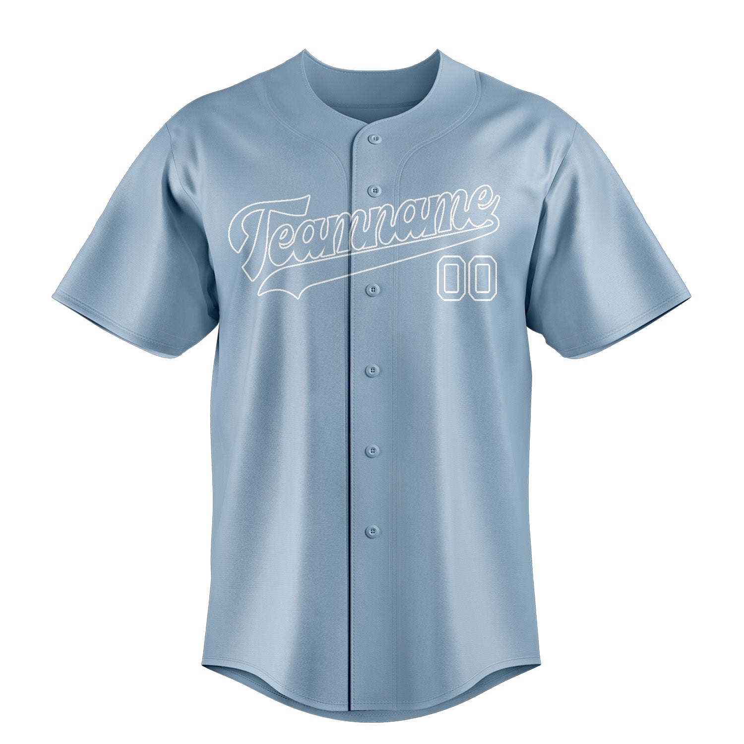 Maillot de baseball personnalisé bleu clair et blanc