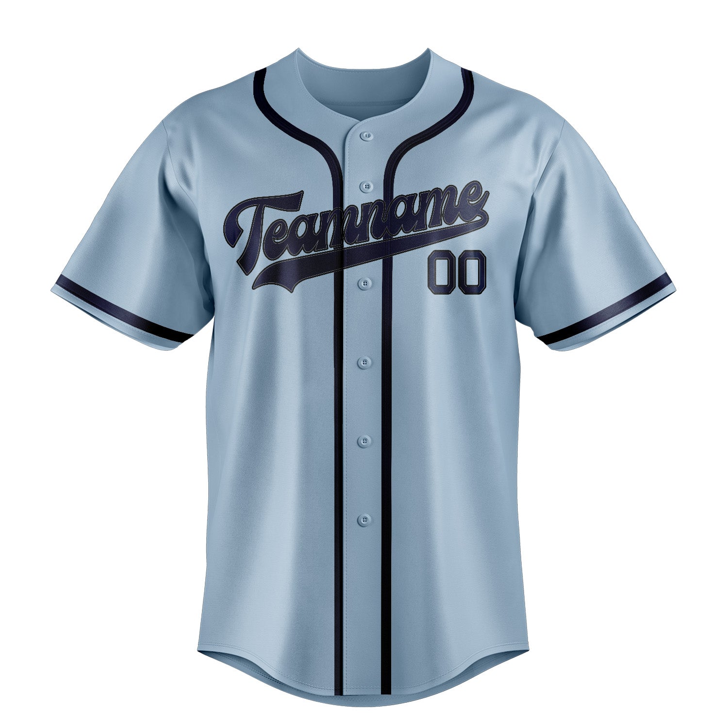 Maillot de baseball bleu clair personnalisé