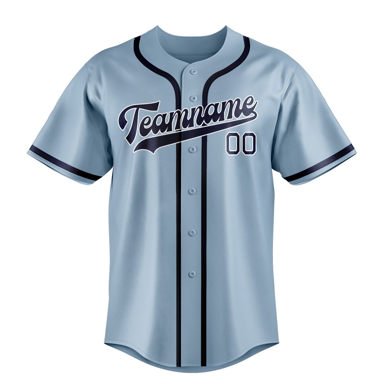 Maillot de baseball bleu clair personnalisé