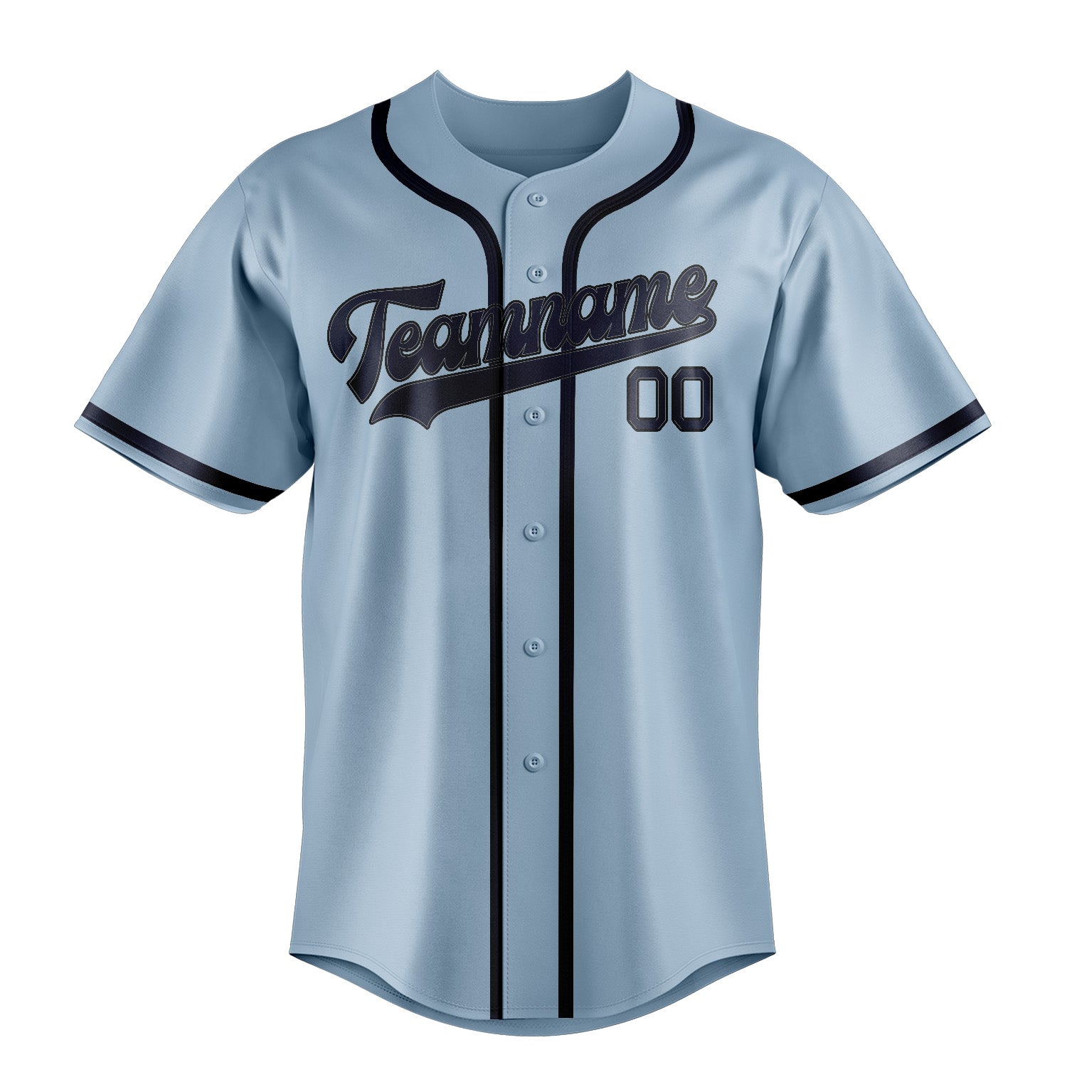 Maillot de baseball personnalisé bleu clair et marine
