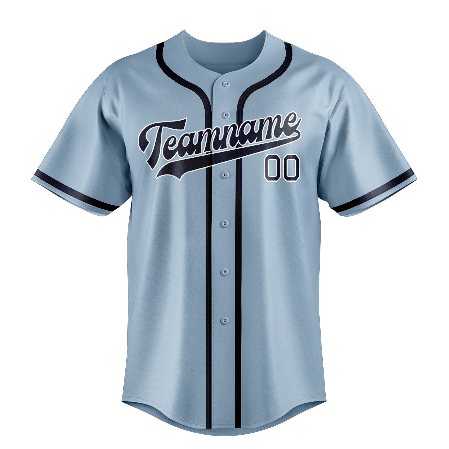 Maillot de baseball personnalisé bleu clair et marine