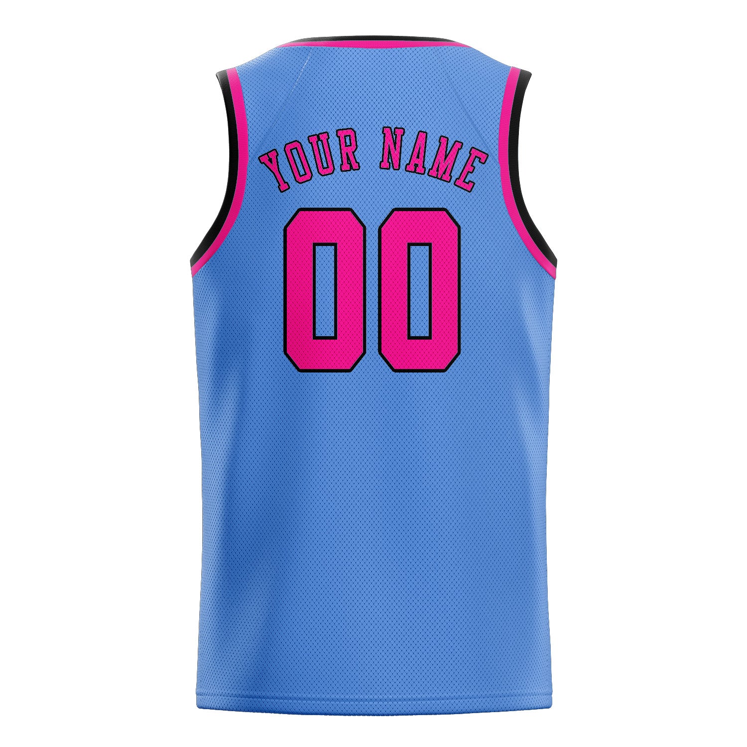 Maillot de basketball personnalisé bleu clair et rose