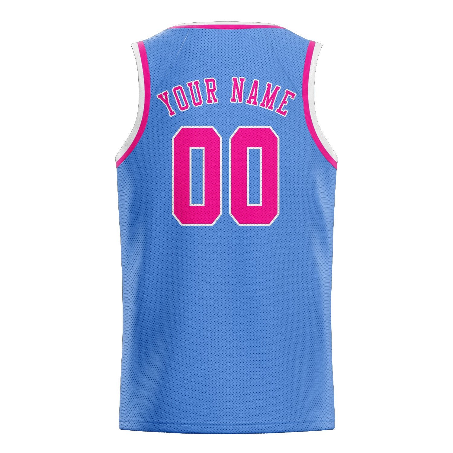Maillot de basketball personnalisé bleu clair et rose