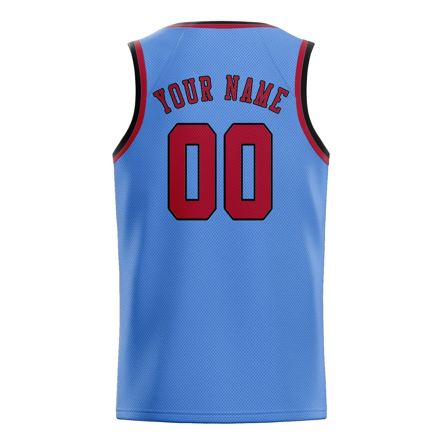 Maillot de basketball personnalisé bleu clair et rouge