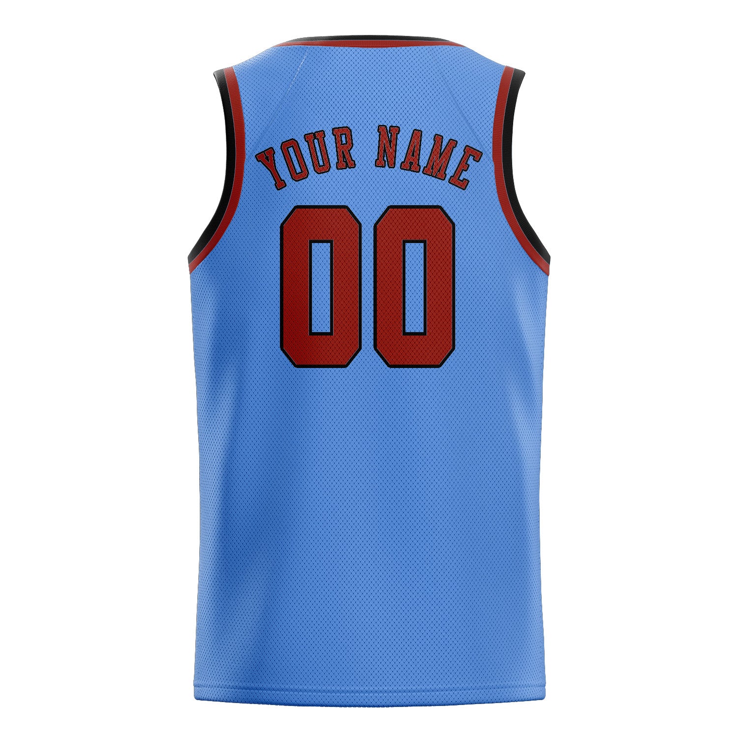 Maillot de basketball personnalisé bleu clair corail rouge