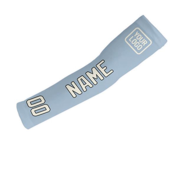 Manchon de bras personnalisé bleu clair crème