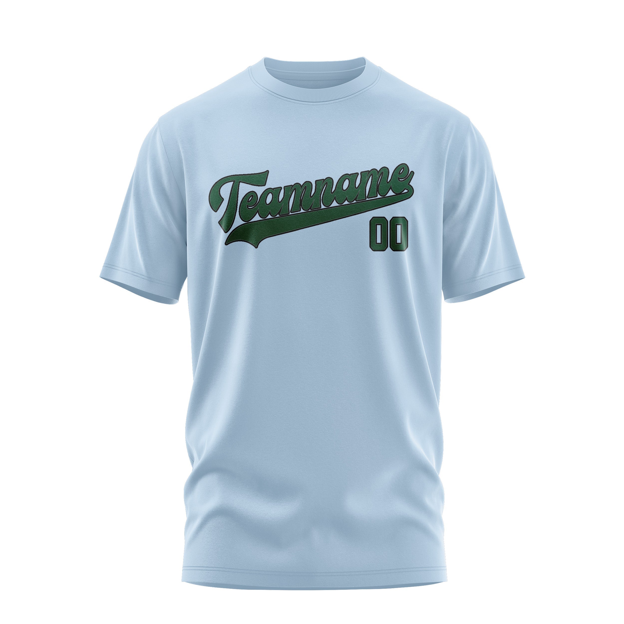 T-shirt personnalisé bleu clair et vert