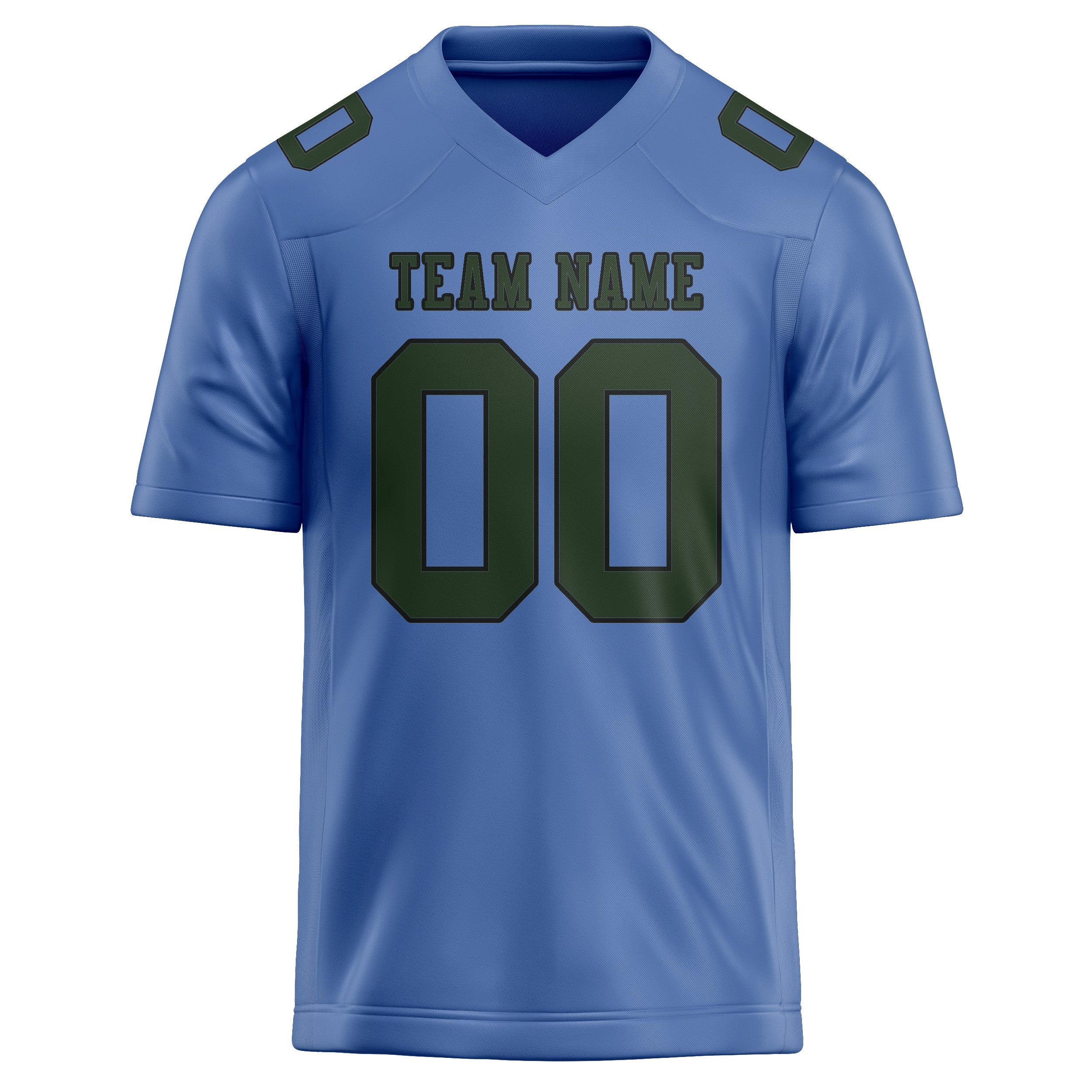Maillot de football personnalisé bleu clair et vert foncé