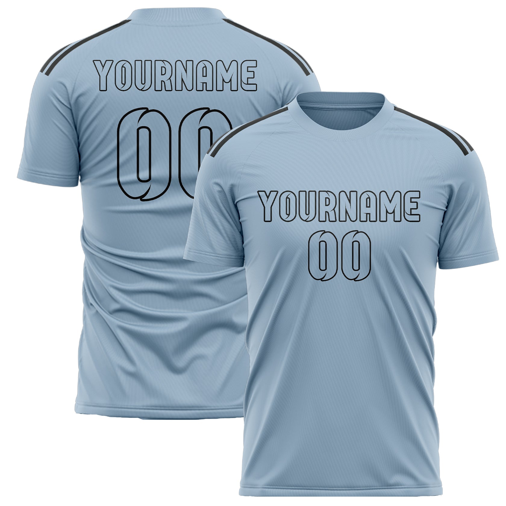 Custom Light Blue Light Blue Soccer Jersey
