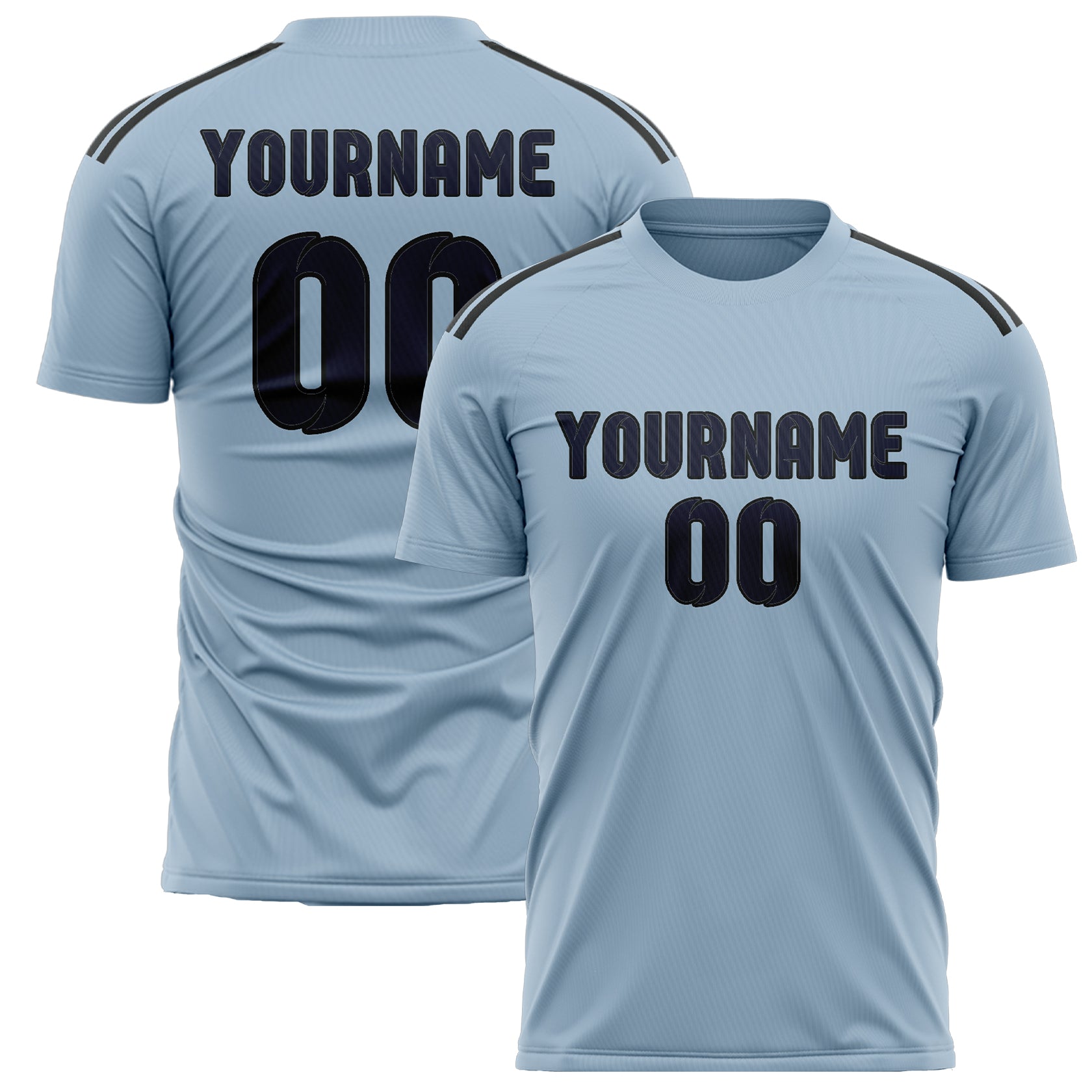 Custom Light Blue Navy Soccer Jersey