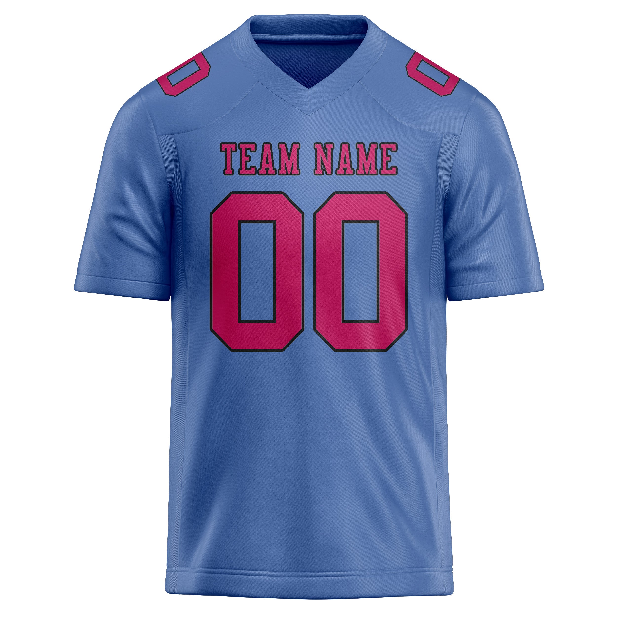 Maillot de football personnalisé bleu clair et rose